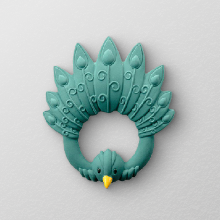 Natruba Teether - Peacock - Green