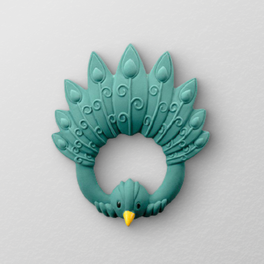 Natruba Teether - Peacock - Green